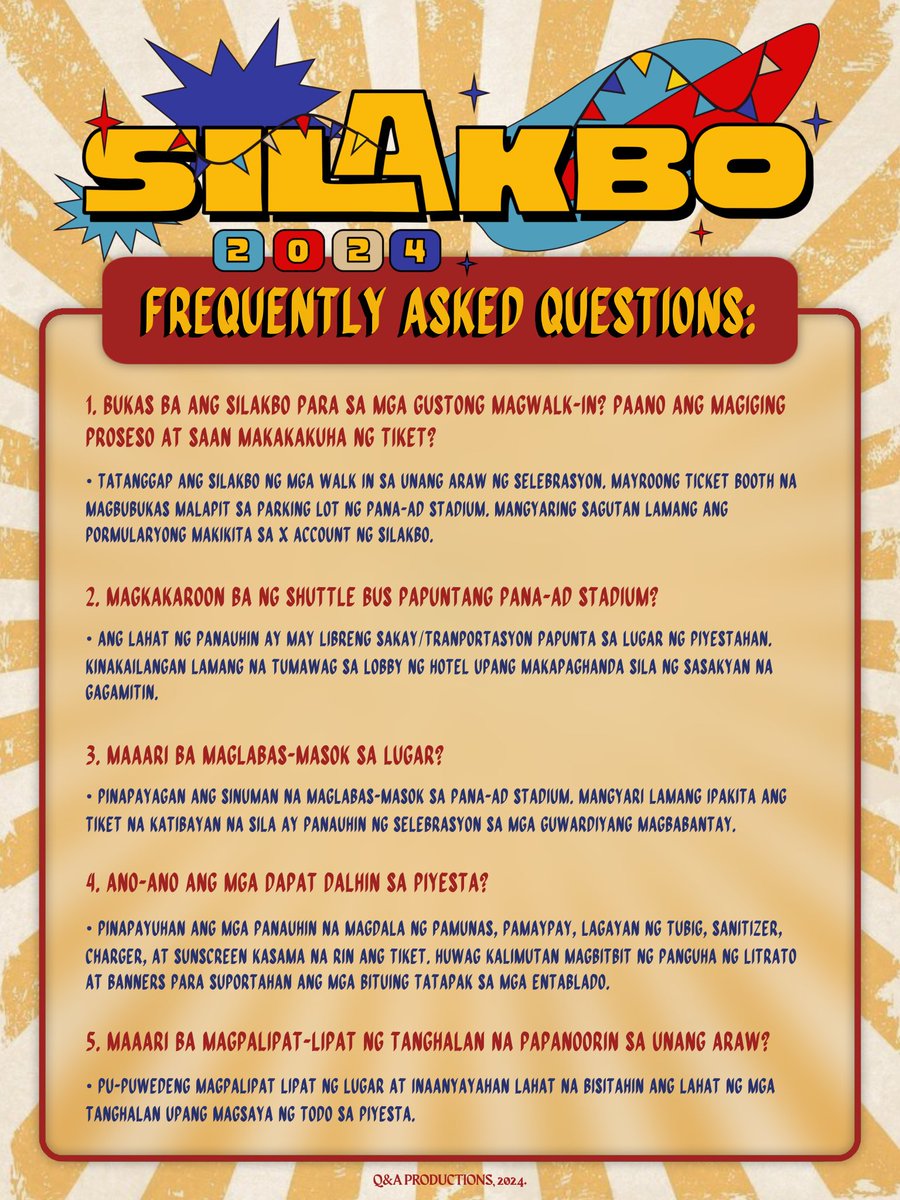 ‌
    
    𓇢𓆸 SILAKBO 2024: PIYESTANG PINOY

     𝐅𝐑𝐄𝐐𝐔𝐄𝐍𝐓𝐋𝐘 𝐀𝐒𝐊𝐄𝐃 𝐐𝐔𝐄𝐒𝐓𝐈𝐎𝐍𝐒 ༄

     #AngPagsibolNgNakaraan
     #MulingPagAlab #Silakbo2024

‌