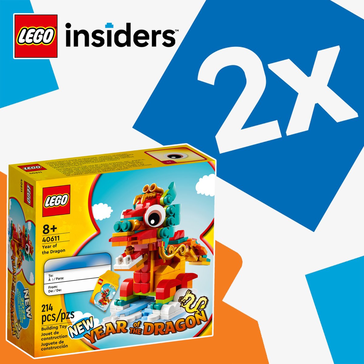 HelloBrickscom's tweet image. Chez LEGO : c'est parti pour quelques jours de points Insiders doublés avec le cadeau 40611 Year of the Dragon offert ► hellobricks.com/2024/01/lego-p…

#LEGO #AFOL #LEGO2024