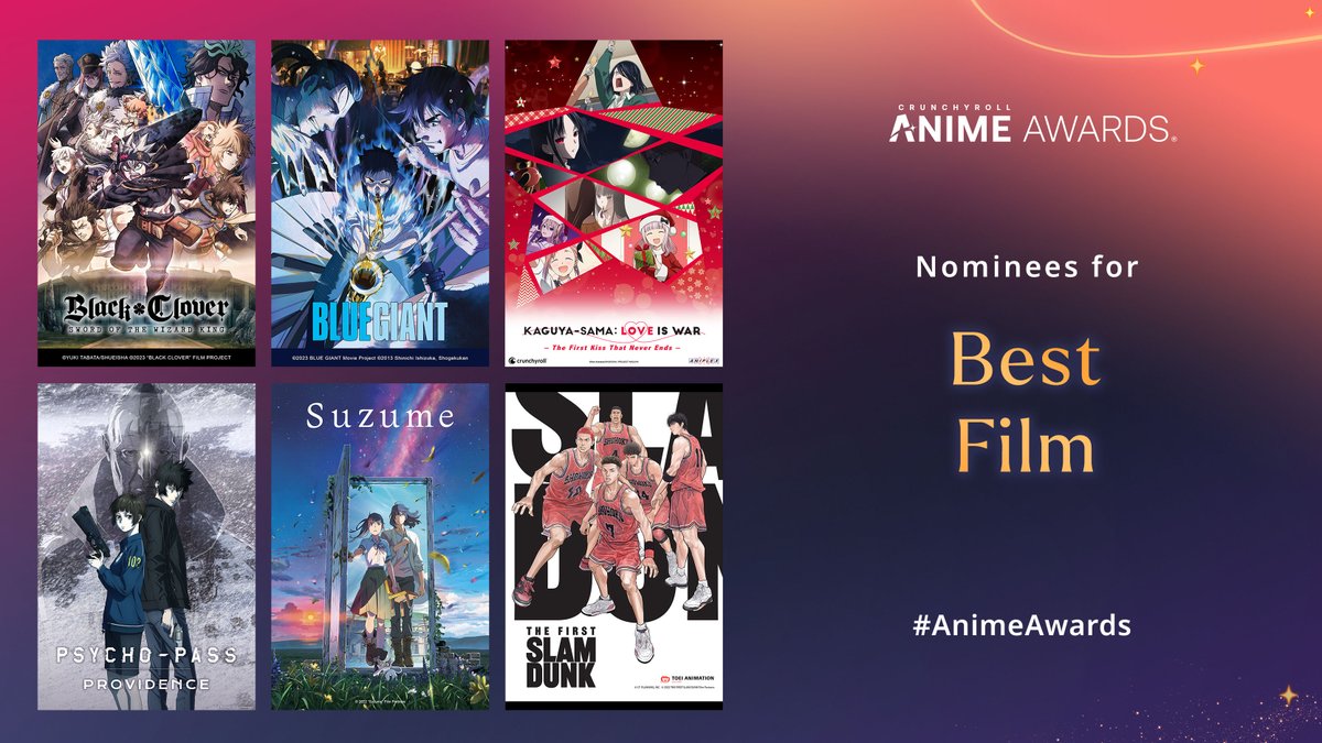 Which film deserves your vote for BEST FILM at the 2024 #AnimeAwards? 🏆 VOTE: got.cr/aa24vote-tw