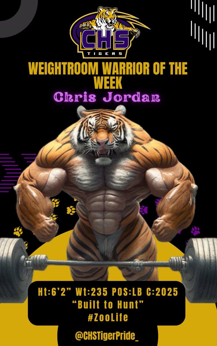 CHSTigerPride_'s tweet photo. Itโs been a great week back in the weight room! The competition has been insane ! We have a three-way tie for Weightroom Warrior of Week!
@Chris__Jordan35
@KytenDavis
#ChaseJohnson
#ZooLife
#BuiltToHunt https://t.co/9OVlUf77nQ