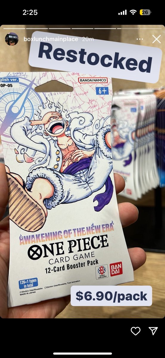 AndyCollectz's tweet photo. If you're out hunting today, be sure to check your local Boxlunch! A lot of OP sleeve restocks today 👀 https://t.co/yvknOAeFWO