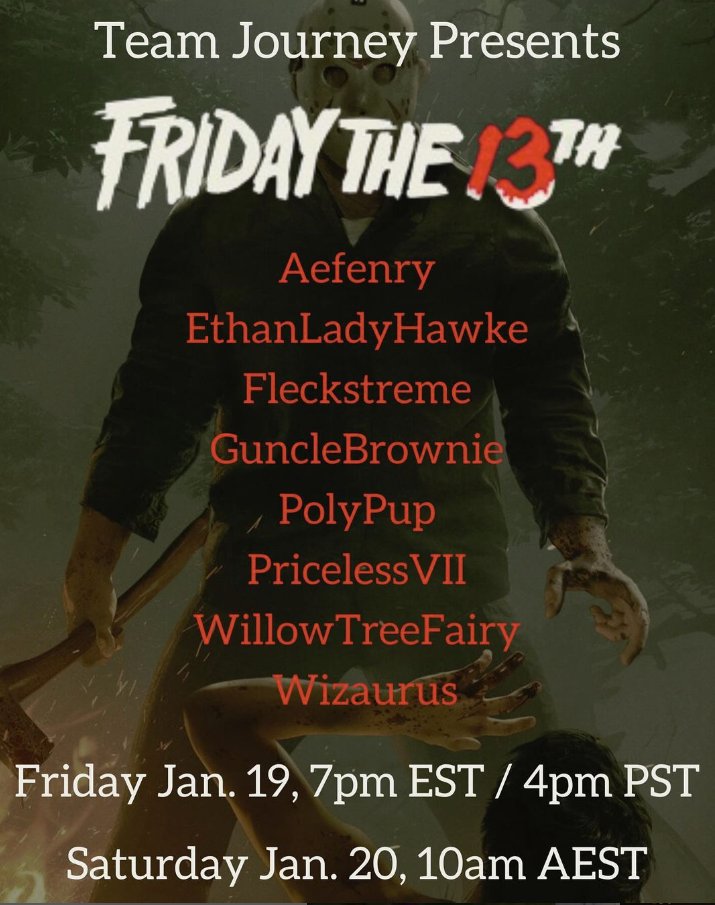 Going live in SOON!! [18+] - Join the absolute chaos that <a href="/TeamJourney1/">TeamJourney</a>  will be providing! Chaos bringers include <a href="/Aefenry_TTV/">Aefenry (Moved to BlueSky)</a> (In spirit) EthanLadyHawke <a href="/fleckstreme/">Fleckstreme</a> @polypupzeus <a href="/lsupriceless7/">Priceless</a> <a href="/WillowTreeFairi/">WillowTreeFairy</a> @wizaurus - See ya'll there!