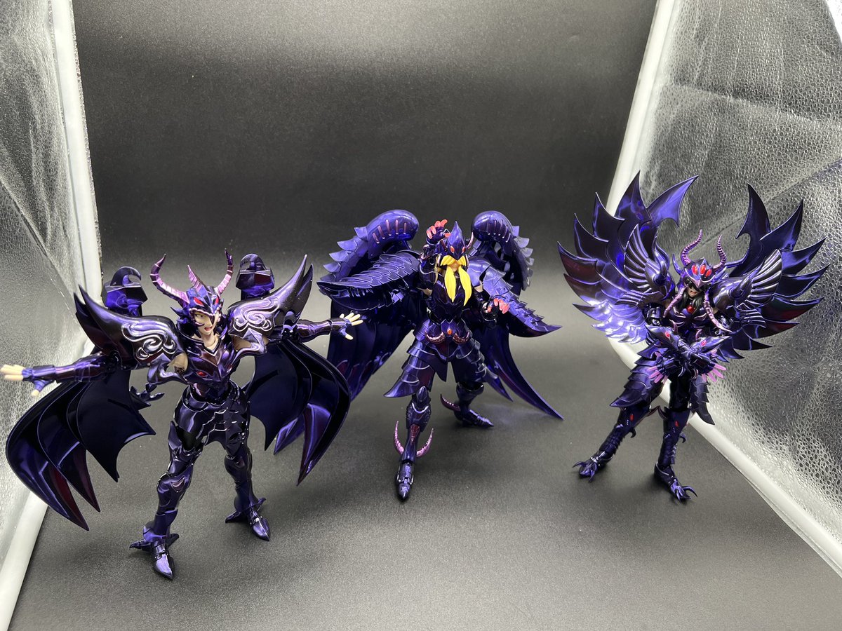 DezkaReid's tweet photo. #SaintSeiya #MythClothExOCE #ExMetal Meikai San Kyoto. Rhadamanthys, Aiacos, Minos https://t.co/bLGoTQYkUe