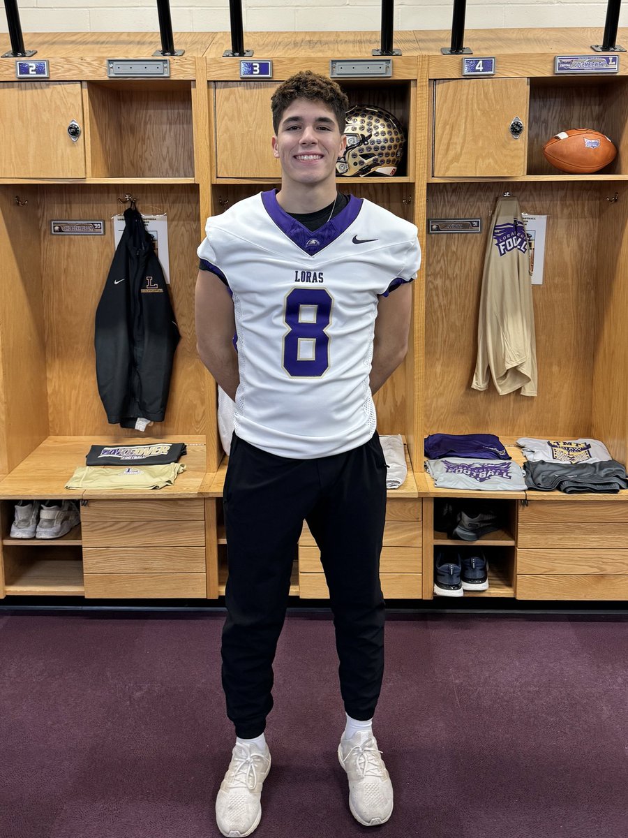 Thank you @FootballCoachO and @LorasCollegeFB for having me today!