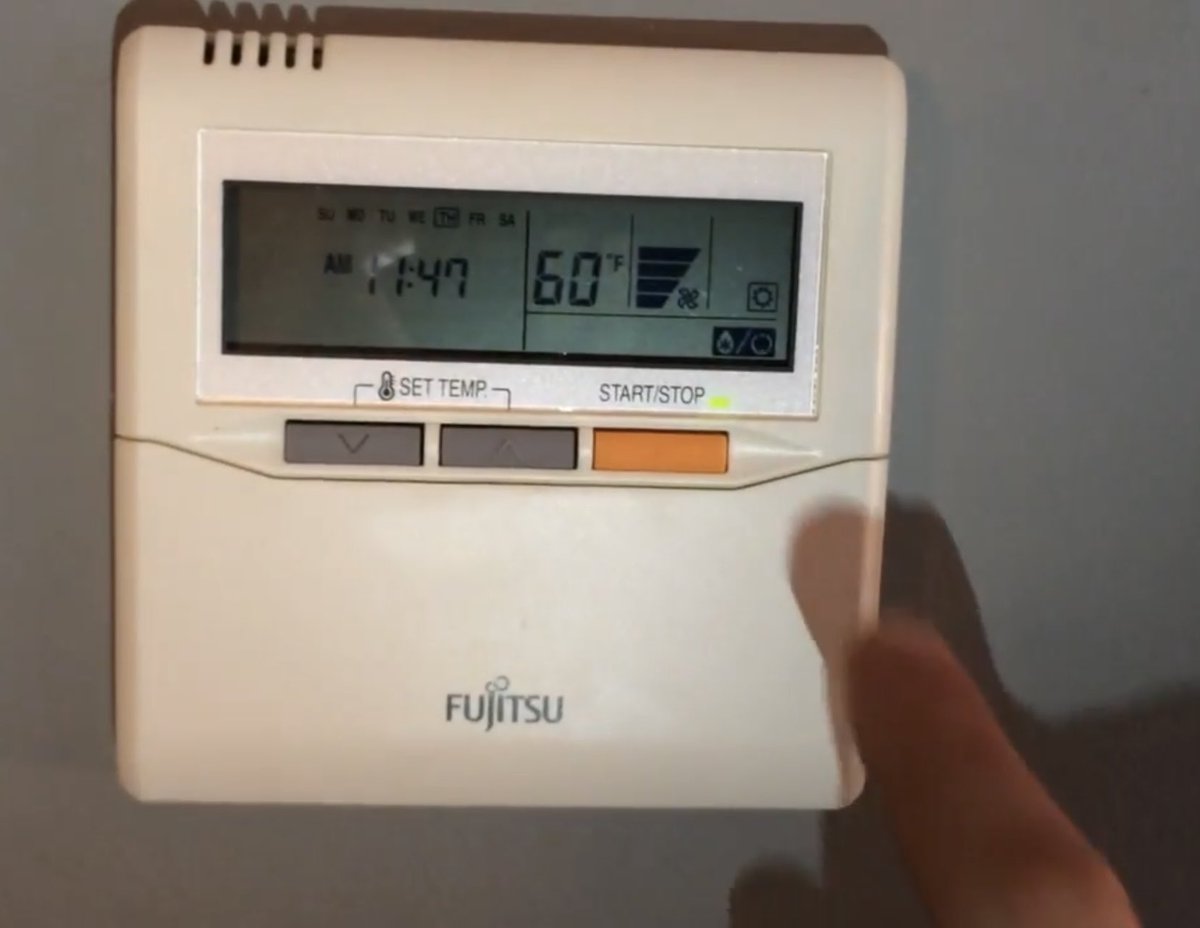 realclintonb's tweet image. Oh God. I’m in a cold air b and b. I’ve pressed the correct buttons to change temperature on the Fujitsu heating unit…..and now I’m facing a five stretch. #fujitsu #prison