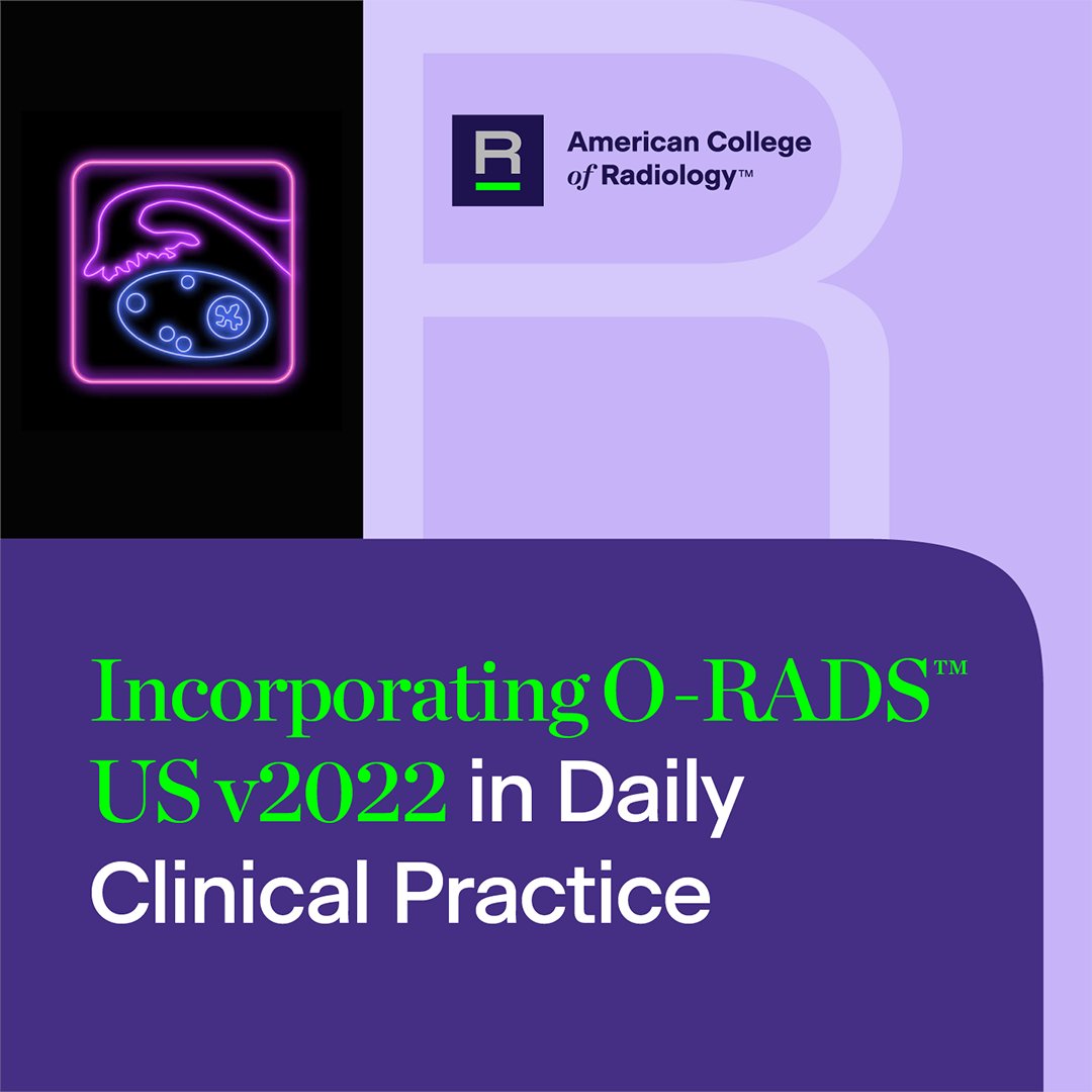 RadiologyACR's tweet photo. Are you up-to-speed on #ORADS US v2022 updates?
Join us for a review of new lexicon descriptors, management options and assessment tools, and learn opportunities to incorporate the system into your daily practice. Jan. 29 at 6pm ET ➡️ https://t.co/Yg58AdMEb2 @CatiePhillips1 https://t.co/lnAsGEeJB1