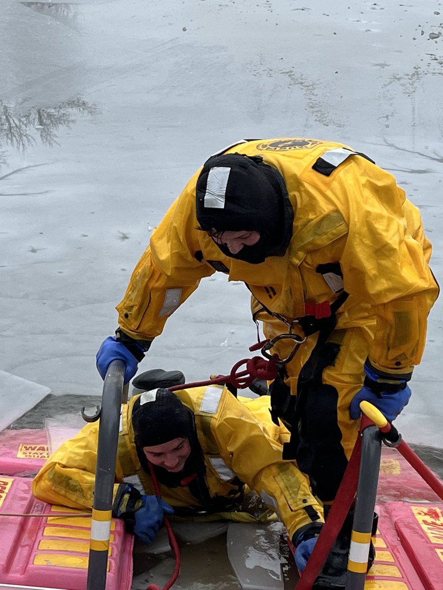 Marshfield_Fire's tweet photo. Over the years, The Marshfield Fire Department has responded to countless ice-related emergencies. Today, Group 2 took advantage of the cold temperatures and deployed the ‘Ice Sled’ to simulate a rapid rescue of someone who fell through the ice. https://t.co/6L6J8ckUcR