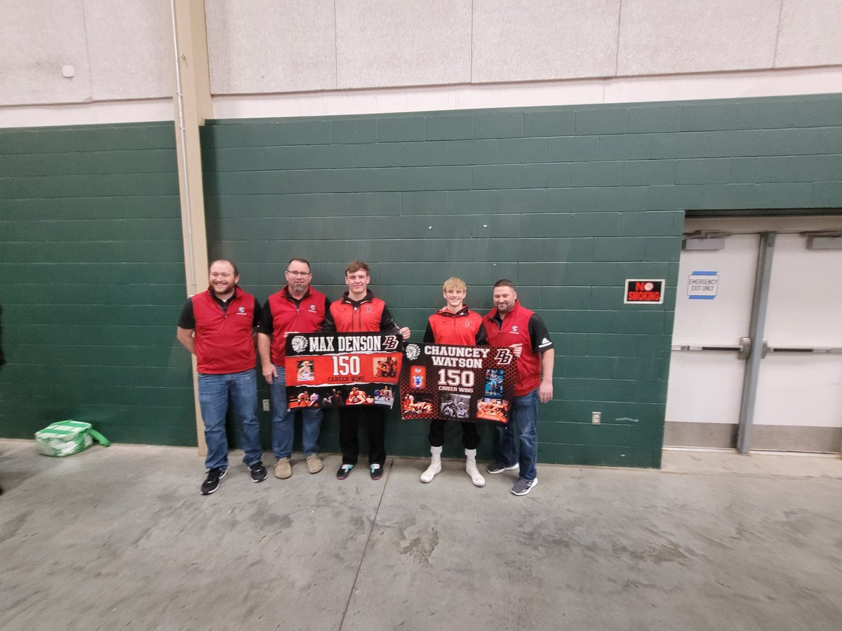 JeffDenson3's tweet image. Max Denson and Chauncey Watson both collected 150 wins in the same dual today against Gretna. Great day!!! Team took home 3rd at UNK Duals! LETS GO BOW!!!