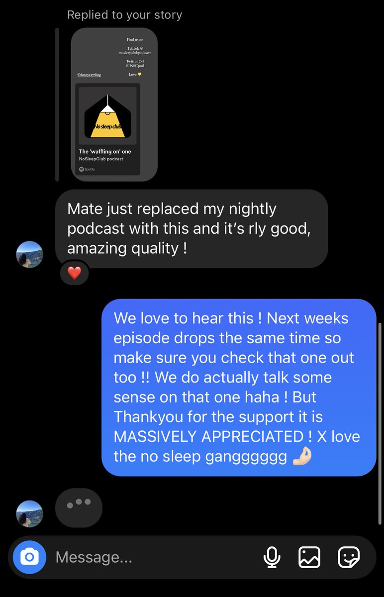 Thankyou to this wonderful woman who sent us this message after listening to our first episode! 

We aim to please and will keep em coming hot off the press each week! 

Ep.1 OUT NOW on Spotify.
