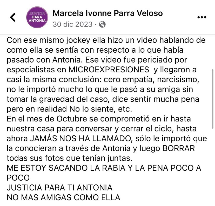 lafranicisca's tweet photo. no tenía idea la funa que le hizo la mamá de antonia (caso pradenas a ella) dejo acá los textos https://t.co/4PpyVop0iZ