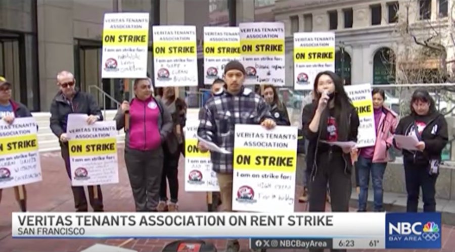 Veritas Tenants Association is standing up to corporate landlords, and they are holding @Brookfield and Ballast accountable as the new owners of 62 units where Veritas had massively defaulted on its debt. Shoutout to @housingrightsSF for fighting the good fight! @nbcbayarea