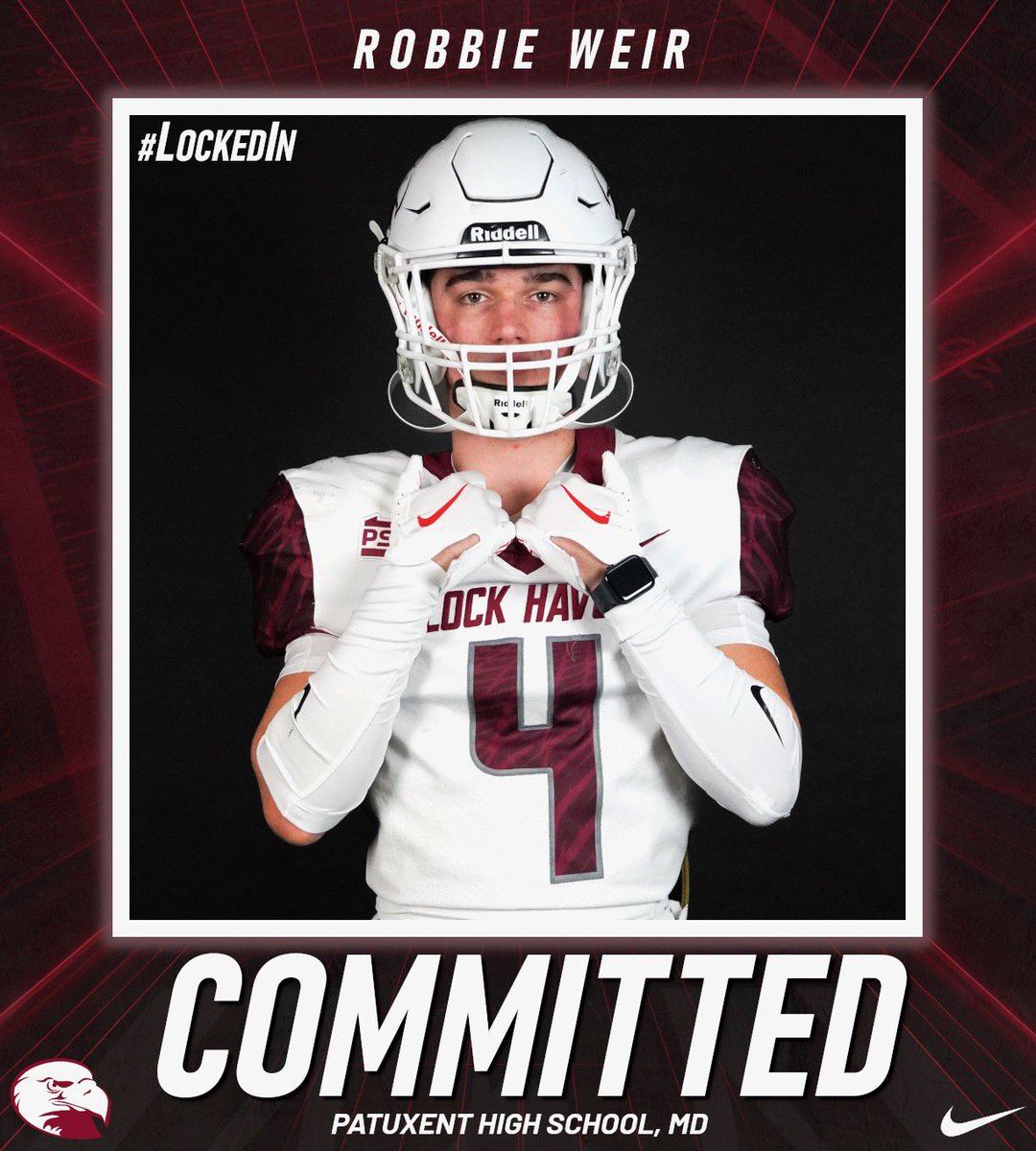 Robbie_Weir4's tweet photo. I am extremely excited to announce that I have committed to Lock Haven University! @coachpetite @Coach_Derasmo @Coach_Mul @coachcrounse @Heinbaugh64 #lockedIn https://t.co/LiNSIrN31X