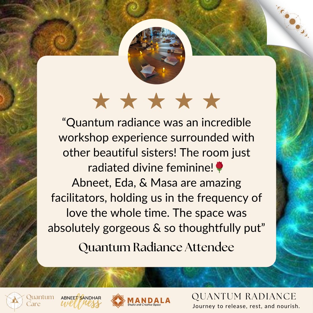 QuantumCareCa's tweet photo. ✨Quantum Radiance: Release, Rest, and Nourish

Enjoy a 3-hour experience of #ancient practices &amp; #modern #sciences to Activate The Healer Within!
🐉 #YearOFTheDragon
🌑 #NewMoon
🧬 #WomenInScience

✨by @QuantumCareCa &amp; Abneet Sandhar
 
Journey with us
https://t.co/tzYtepArAz
🦋 https://t.co/MocmpJa0cR