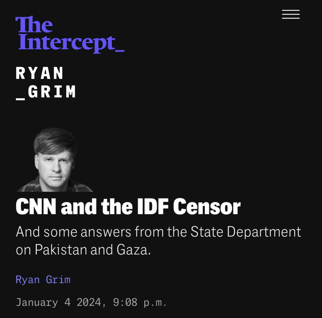 📰In summary: The Intercept exposes CNN's: Journalists covering Israel-Palestine to submit review by Jerusalem bureau, influenced by military censor. International tensions Turkey, South Africa, &Malaysia pursue genocide charges vs Israel in the #ICJ, dismissed as meritless by US