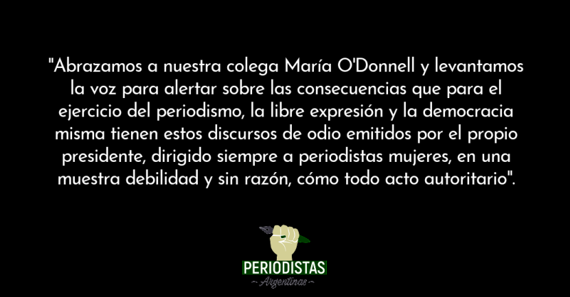 Ni agravios ni ofensas. Respeto.
Abrazamos a <a href="/odonnellmaria/">Maria O' Donnell</a>.