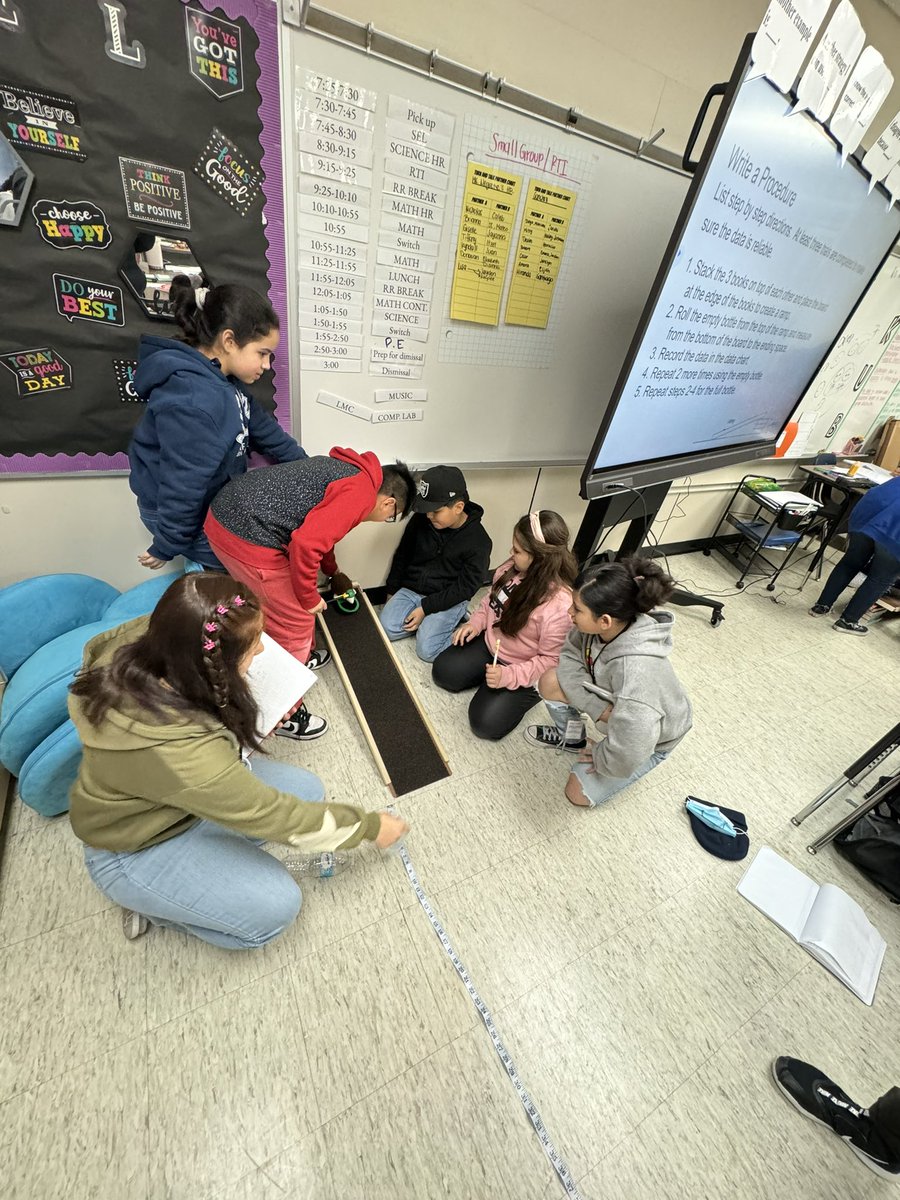Ms_Gsanchez's tweet photo. I loved seeing how engaged my kiddos were this week as we focused on force, motion, and energy! I always enjoy watching the teamwork that occurs during our investigations🥼🧐@Thompson_Aldine #MyAldine https://t.co/DxVM74dsrw