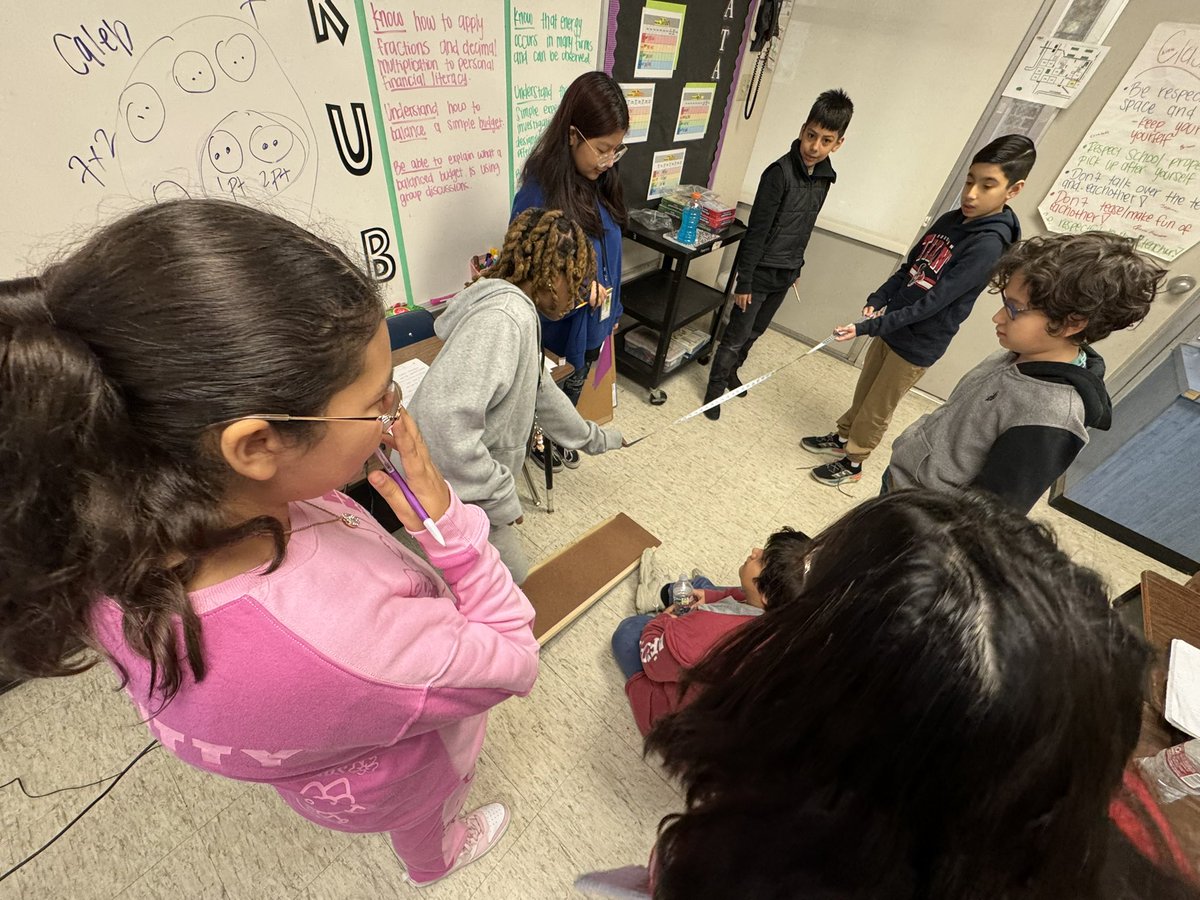 Ms_Gsanchez's tweet photo. I loved seeing how engaged my kiddos were this week as we focused on force, motion, and energy! I always enjoy watching the teamwork that occurs during our investigations🥼🧐@Thompson_Aldine #MyAldine https://t.co/DxVM74dsrw