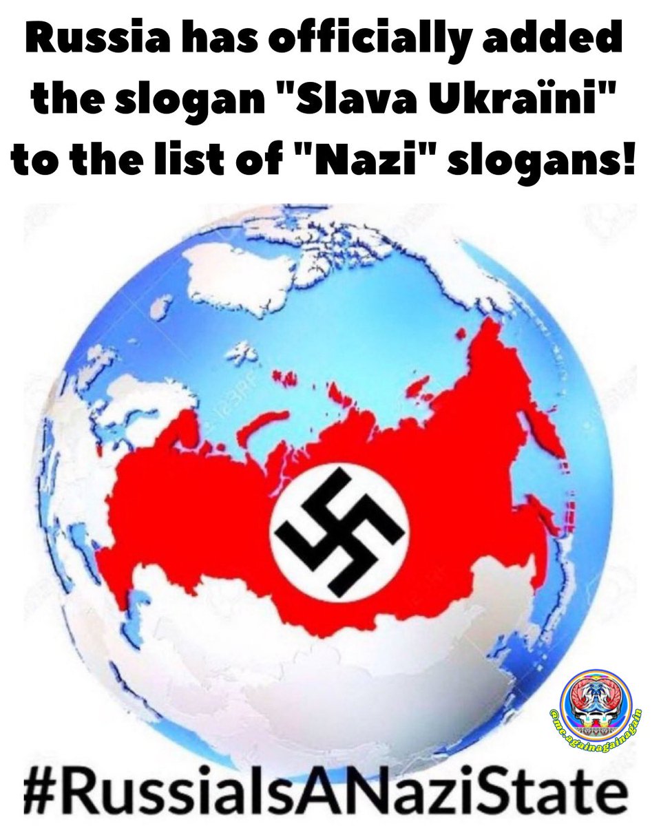 Gotta be fucking kidding me, #Russia has officially added the slogan 'Slava Ukraïni' to the banned 'Nazi slogans' list! #SlavaUkraïni #SlavaUkraini #SlavaUkraine #Ukraine #UkraineNews #News #RussiaIsANaziState #RussiaIsANaziMafia #RussiaIsAFascistState #RussiaIsATerroristState