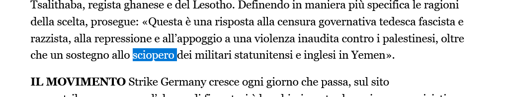 Adriano Pedrana (@adrianopedrana) on Twitter photo E così secondo <a href="/ilmanifesto/">il manifesto</a> il regista Ayo Tsalithaba protesterebbe contro lo "sciopero" (!!!) dei militari USA e UK in Yemen.
Un altro caso di malatraduzione, <a href="/terminologia/">Licia Corbolante</a> <a href="/disinformatico/">So long, and thanks for all the fish</a>
Fonte: ilmanifesto.it/il-film-atmosp…
Archivi: archive.is/Mfrb6
web.archive.org/web/2024012000… E così secondo <a href="/ilmanifesto/">il manifesto</a> il regista Ayo Tsalithaba protesterebbe contro lo "sciopero" (!!!) dei militari USA e UK in Yemen.
Un altro caso di malatraduzione, <a href="/terminologia/">Licia Corbolante</a> <a href="/disinformatico/">So long, and thanks for all the fish</a>
Fonte: ilmanifesto.it/il-film-atmosp…
Archivi: archive.is/Mfrb6
web.archive.org/web/2024012000…