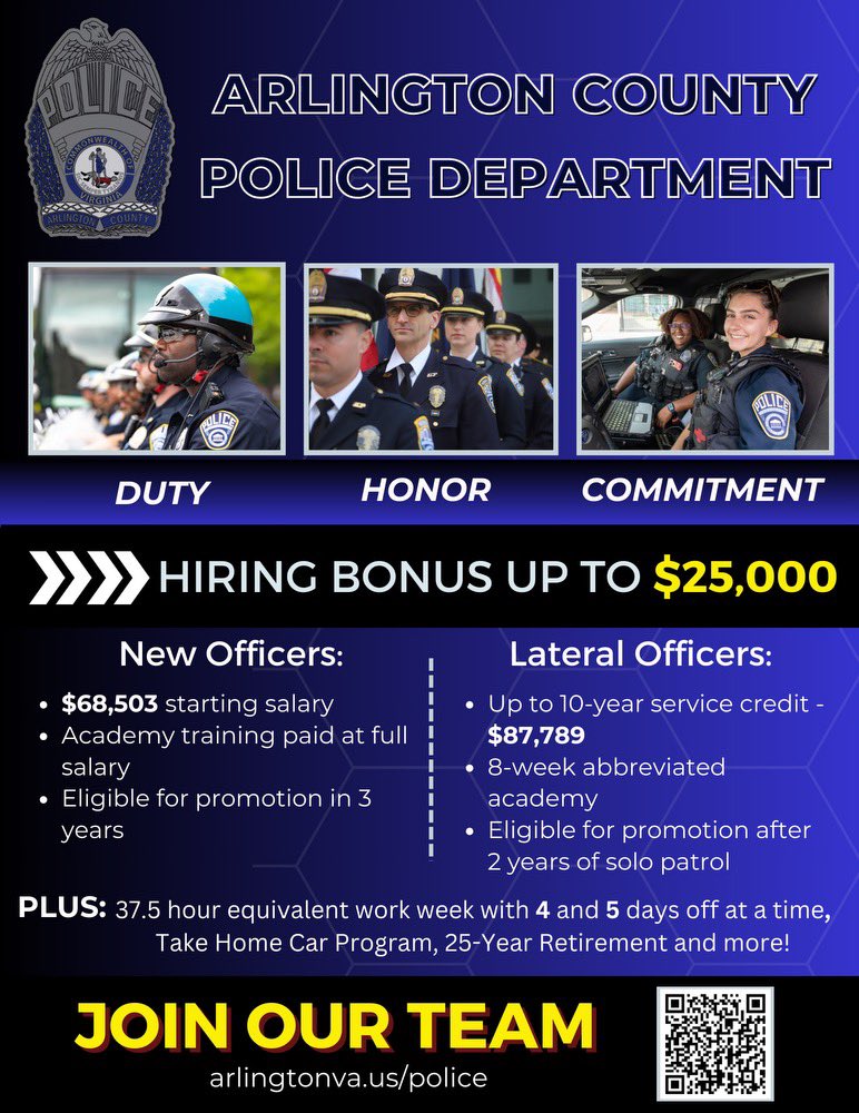 An office view like no other. If you’re looking for a rewarding career with unique opportunities to make a difference in the community, consider joining our team. New officer starting salary begins at $68,503 &amp; a hiring bonus up to $25,000.

Get started at ACPD.JOBS