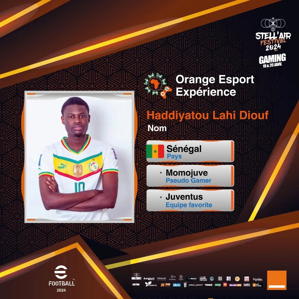 Félicitations à <a href="/HadyJuve/">Momojuve</a> qui conduit une fois de plus le Sénégal en finale de la Coupe d'Afrique sur #eFootball, en cours en Côte d'Ivoire. Il affrontera Madagascar pour tenter de remporter le titre de champion d'Afrique pour la deuxième fois, ndam rek, inchaAllah🎮🏆1/2

#OEE