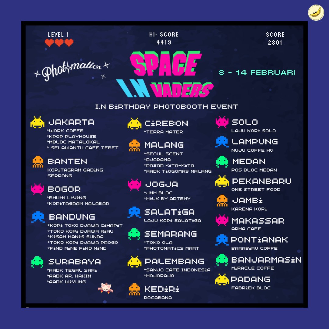 StrayKids_Solo's tweet photo. [MEDIA PARTNER]

– Welcome To the Stray Kids Gameverse: Space I.Nvaders
YANG JEONGIN special birthday✨️ PHOTOBOOTH event at @photomaticsid
📍21 Cities
🗓 8 - 14 Februari 2024
Don’t forget to share and tag @hihanghohengSKZ using ht #space_INvaders
Event by @hihanghohengSKZ https://t.co/qkVcnzOXtu