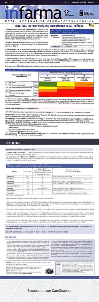 Selección de estatinas en Enfermedad Renal Crónica.
¿Sabias que Atorvastatina no necesita ajuste de dosis?
INFARMA 👇🏻👇🏻👇🏻