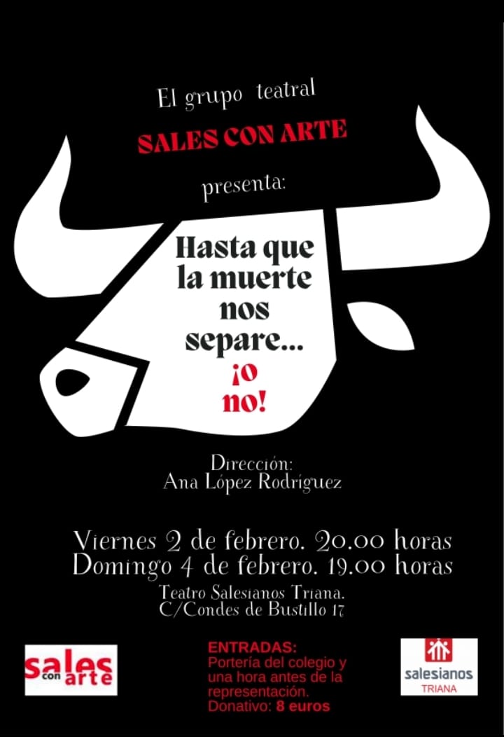 Sales con Arte, de nuevo en escena!!!! 📌El viernes 2 de febrero y domingo 4 de febrero. 📌 En el teatro de @salesianotriana 📌 Venta de entradas en portería del colegio