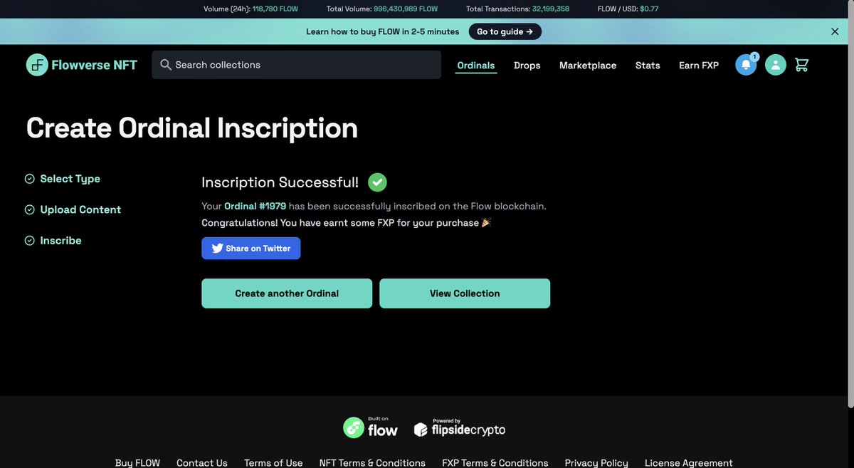 IlorinFlow's tweet image. - ✒️ For Text: Express yourself with the inscribed text directly on Flow.

🔄 Stay Tuned: Collections for our secondary marketplace are on the horizon. Inscription IDs/numbers will be your key!ordinals/create and let your creativity flow!

#Flowverse #NFT #flowblockchain