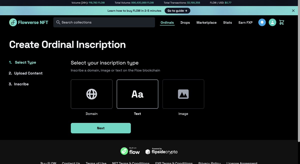 IlorinFlow's tweet image. 🚀🎨Ready to Inscribe Your Mark on Flow? Here&apos;s How:

- Go to nft.flowverse.co/ordinals/create
- 🖼️ For Images: Upload your chosen image directly onto the blockchain.
- 🌐 For Domains: Grab your unique .flow, .flowverse, .socks, or .shirt inscription domain name.

#Flowverse #NFT