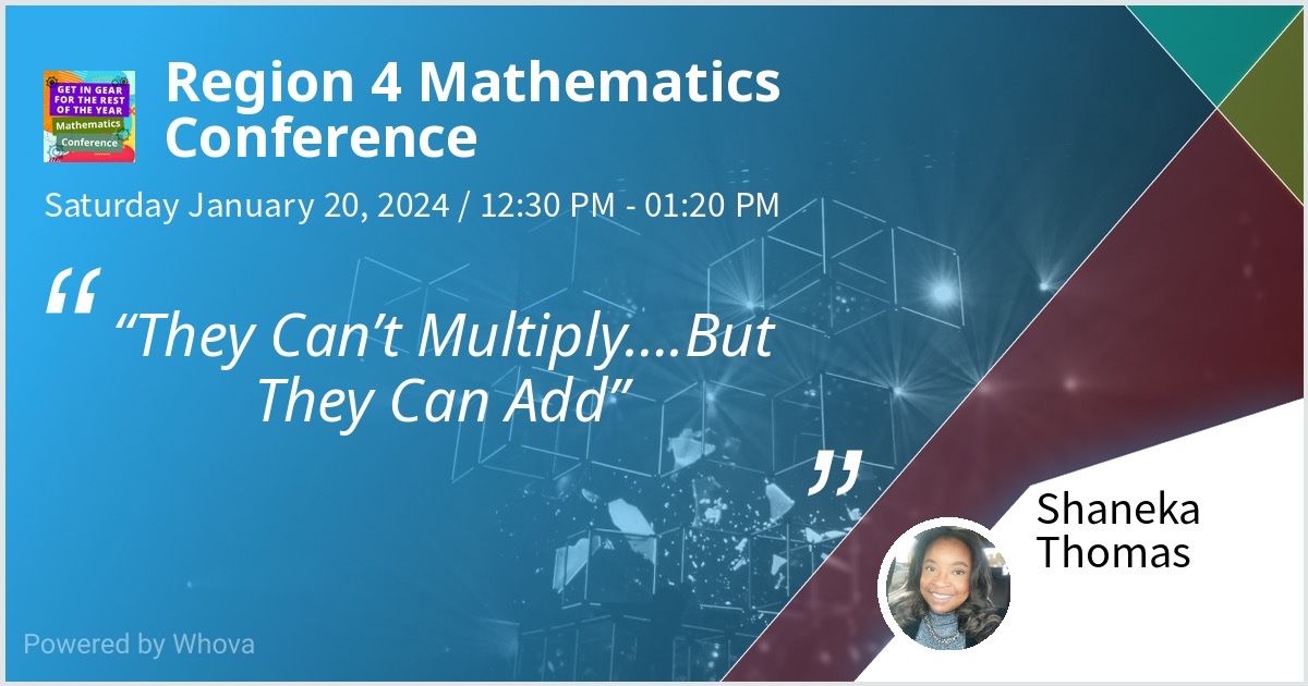 Hello Everyone!!! I’m excited to announce that I am presenting at the Region 4 Mathematics Conference tomorrow. Join my session if you're attending the event! #R4Math #mathteacher