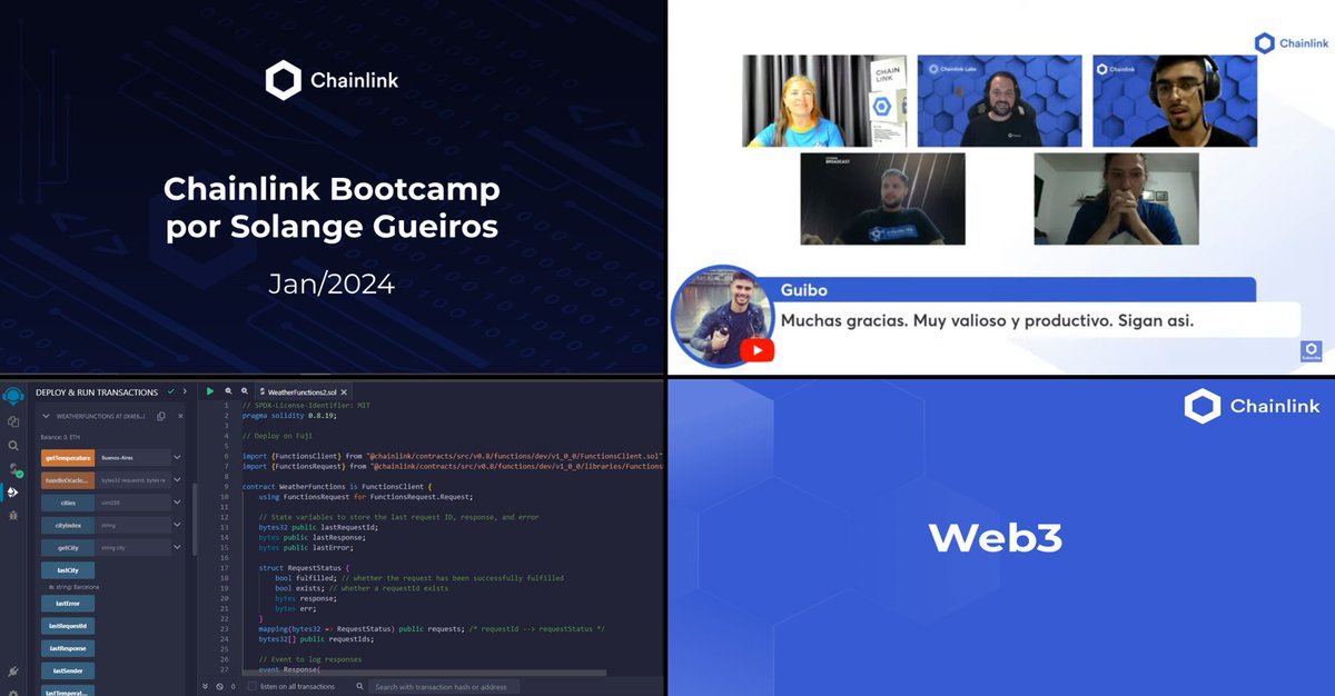 RGBoccardo's tweet photo. #ChainlinkBootcamp2024
Gracias al equipo de Chainlink por organizar este evento y educarnos en Web 3 con insights valiosos, sesiones de calidad y oportunidades para conectar con entusiastas de blockchain. ¡Una experiencia invaluable!

@solangegueiros @javosalomon @chainlinkesp https://t.co/JkJUIDZmZs