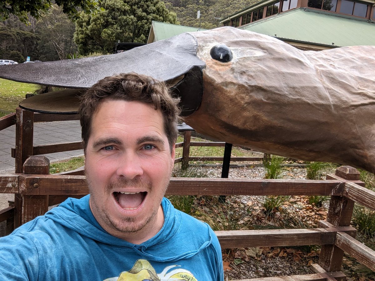 Went kayaking with my daughter this morning and saw 3 platypus. One of them wouldn't stop pestering me about my cloud bill. Here I am in front of the 'big platypus' in Latrobe, Tasmania doing my best @QuinnyPig impression