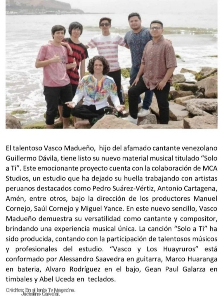 Pronto buenas nuevas con Vasco Madueño!!