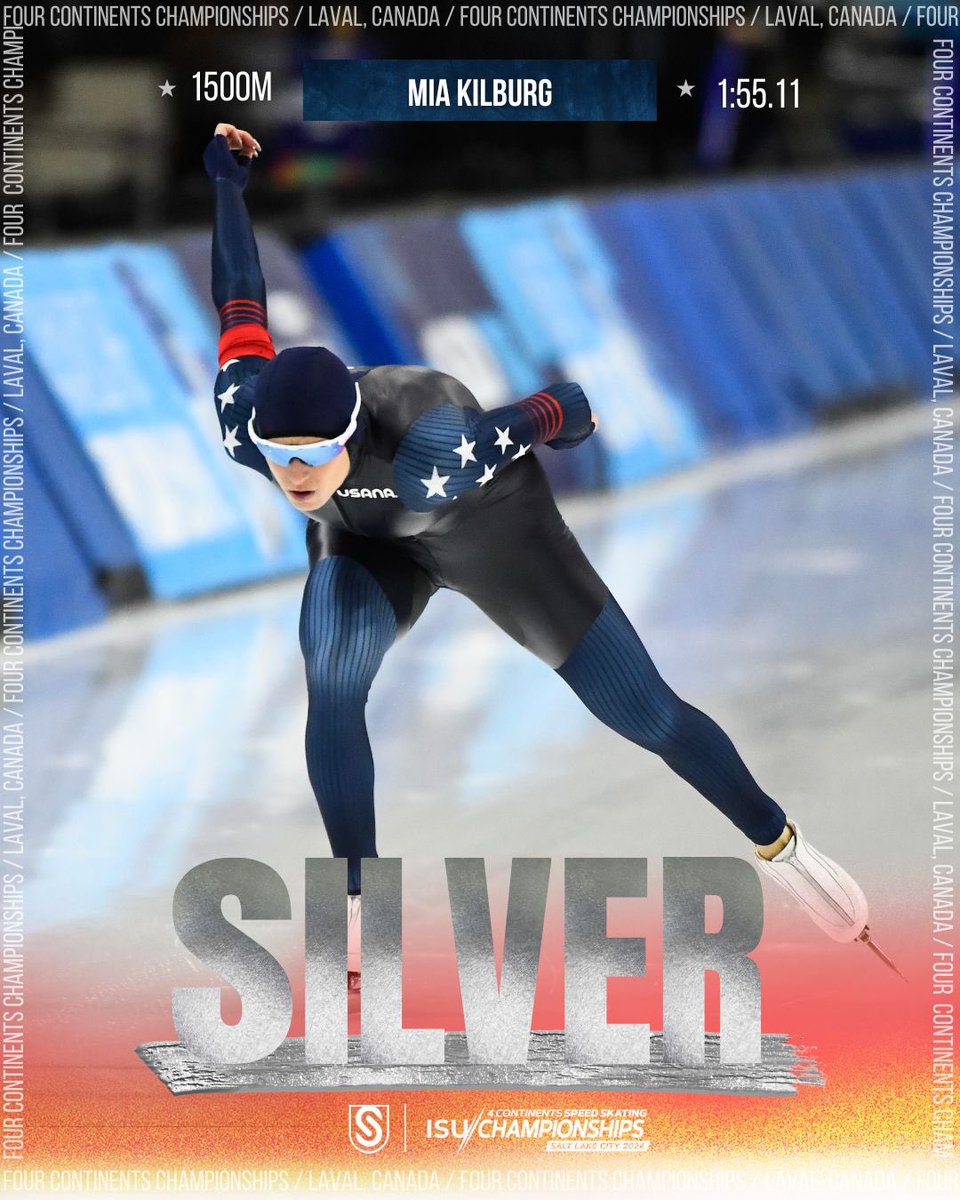 Mia Kilburg strikes SILVER in the 1500m! 🇺🇸🔥🥈