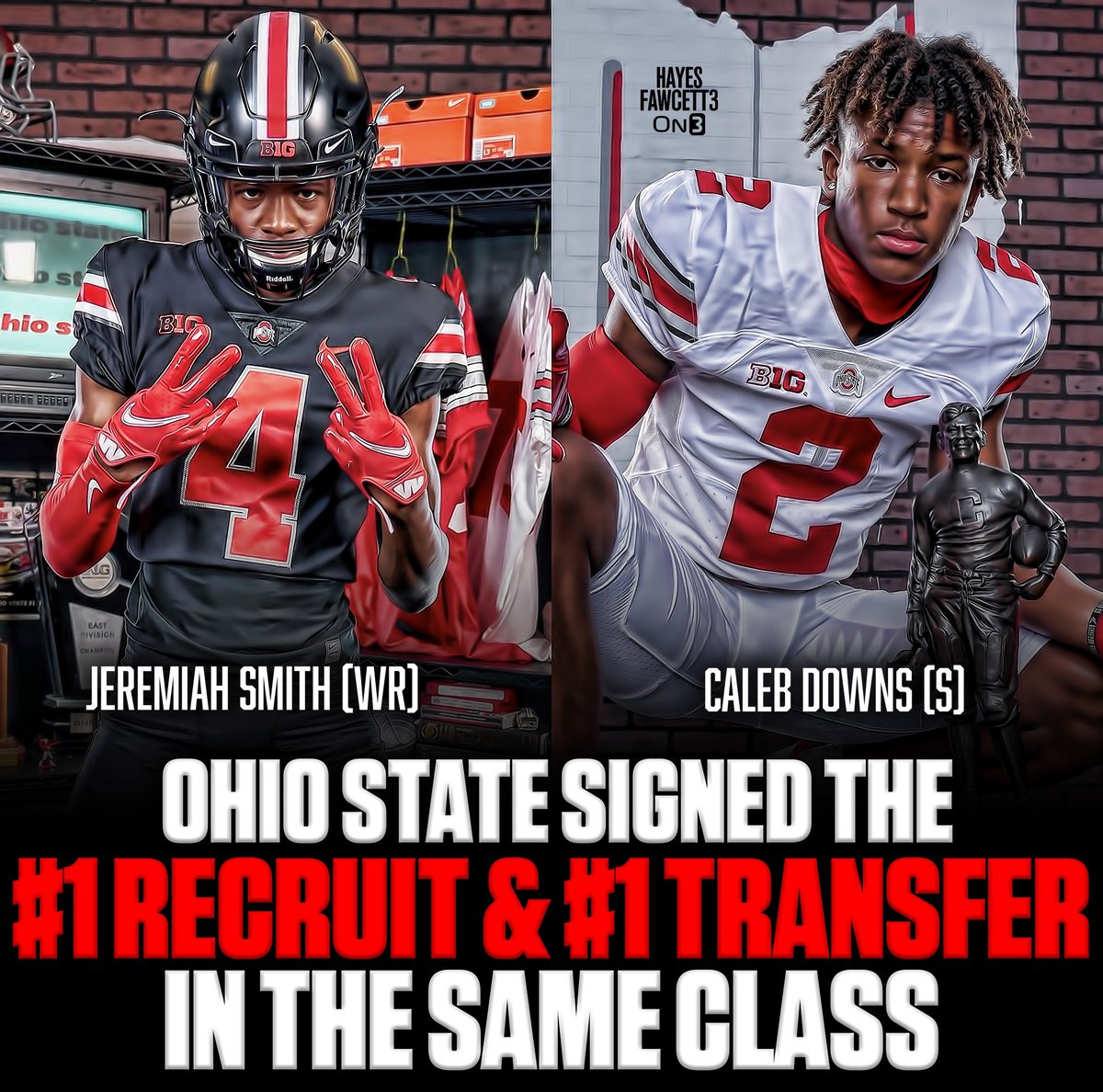 Hayesfawcett3's tweet image. Ohio State just signed the No. 1 Recruit &amp;amp; the No. 1 Transfer in the same Class😳

Correct me if I’m wrong, but I don’t think this has ever been done before

on3.com/college/ohio-s…
