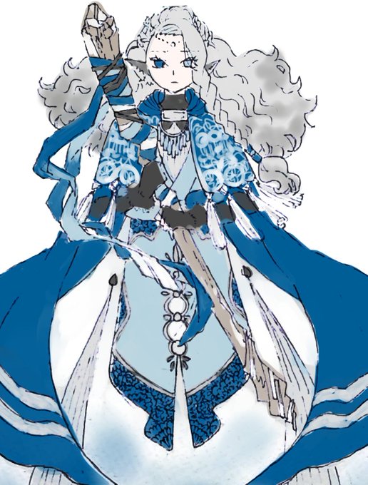 「1girl blue cloak」 illustration images(Latest)