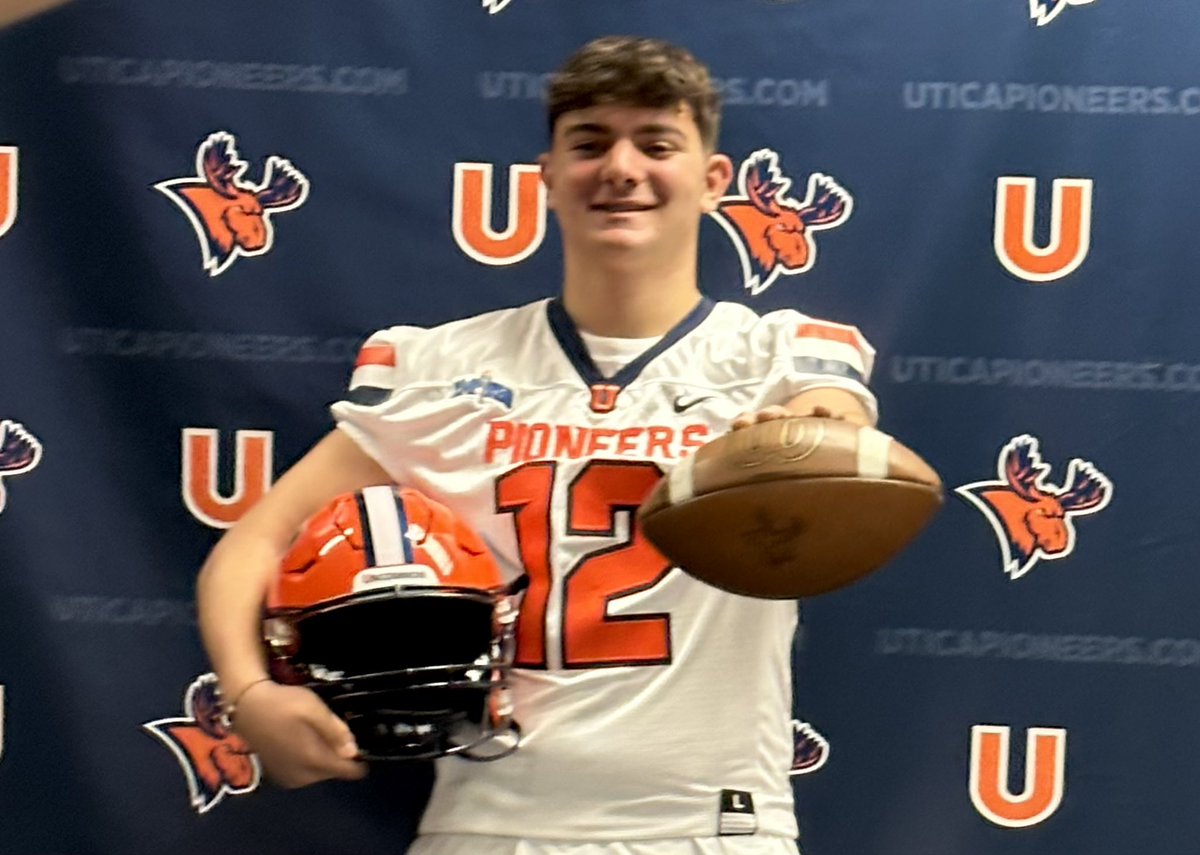 After an amazing visit today I’m proud to say I have been offered an opportunity to pursue my academic and football career at @Utica_Football. Thank you to @CoachFaggiano @Bzenelovic @CoachLegagneur @CoachLipani and players for being so welcoming!! @NAmandola #madeinsachem