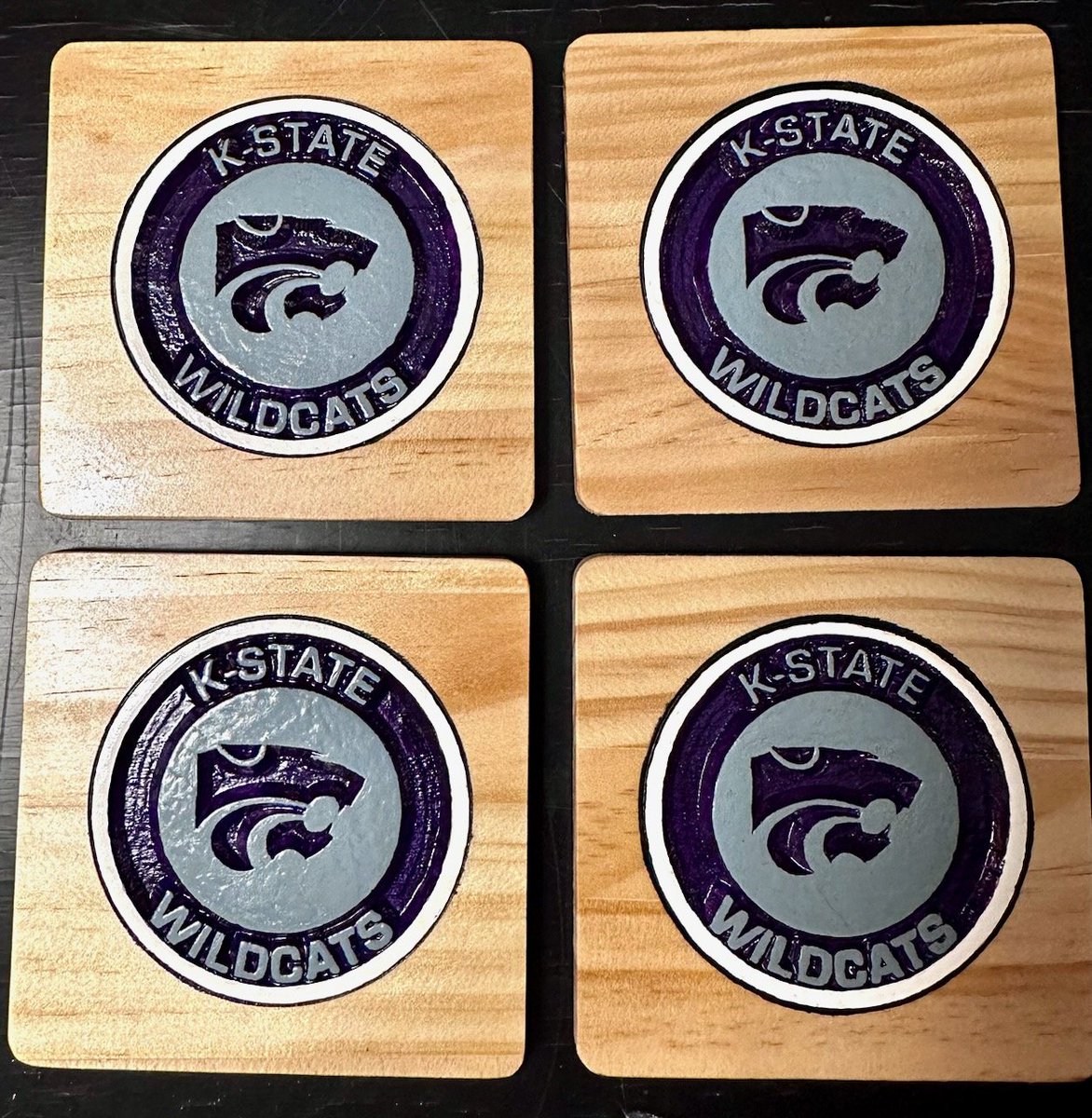 Some coasters we made for Kansas State fan. I have been to several games in Manhattan Kansas to watch the Wildcats play. What can we make for you? @TimAlle97055825 @total_boat @nextwavecnc @RYOBItoolsusa