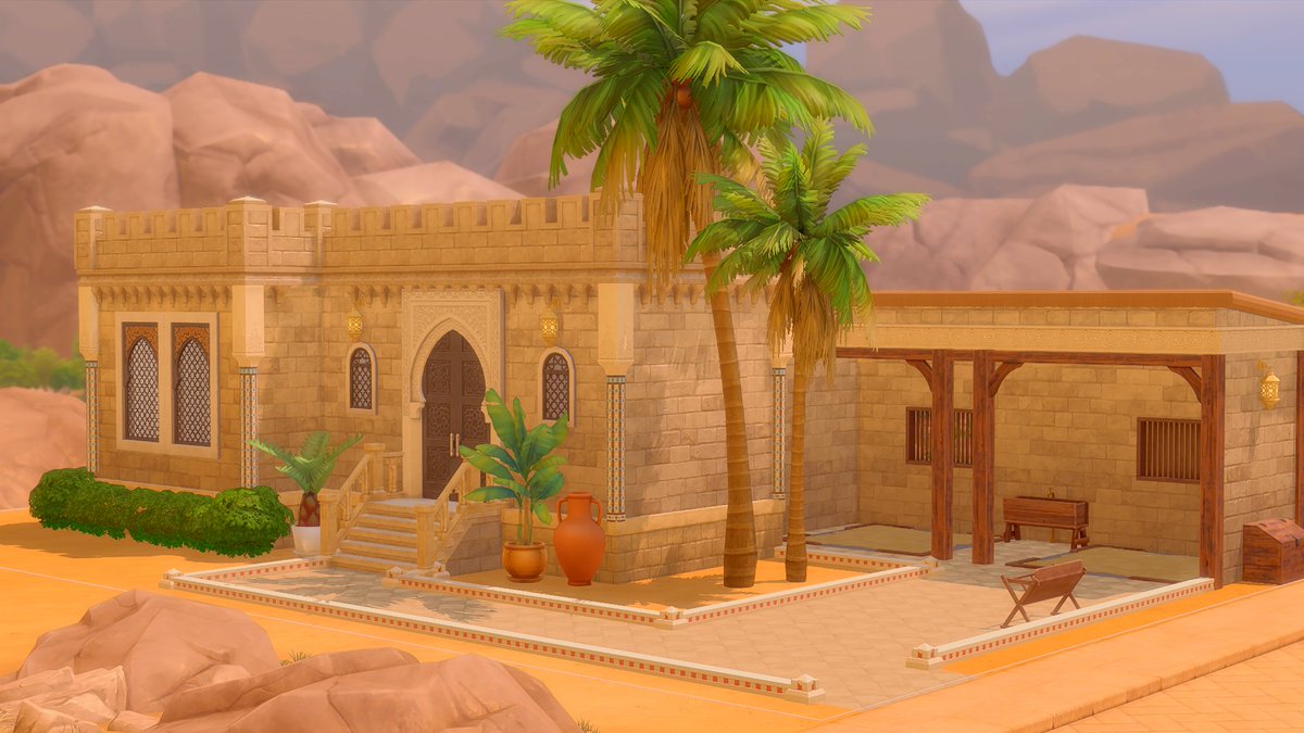 I've mixed Oasis Courtyard with #TheSims4CastleEstate. Is it a win? #ShowUsYourBuilds #TheSims4 #TheSims