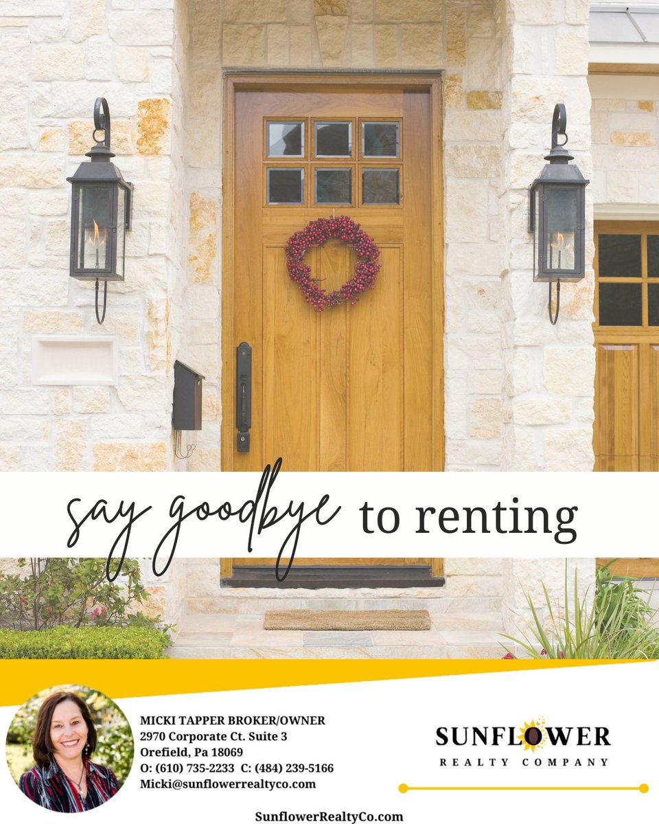 Say goodbye to renting! You’re not building equity, you have no freedom to make changes, and you're paying your landlord's mortgage! 
ready to begin your real estate journey? let's start together.

#SunflowerRealtyCompany #homebuyer #stoprenting #heretohelp #homeownership