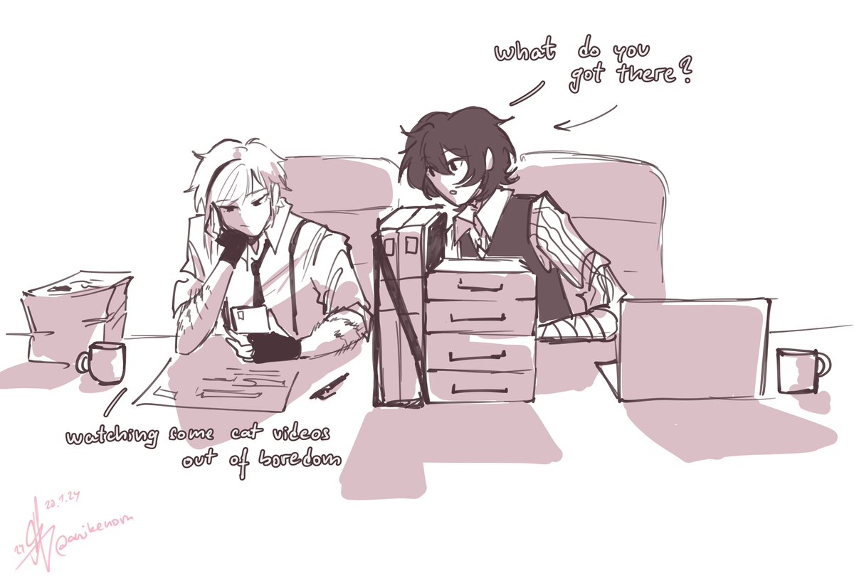 anikenom's tweet photo. sskk and cat videos 🐈‍⬛
[1/3] ( 2 and 3 in replies ) 

#bsd #bungosd #bsdtwt #sskk #shinsoukoku #atsushi #akutagawa #dazai https://t.co/yoakBm86pI