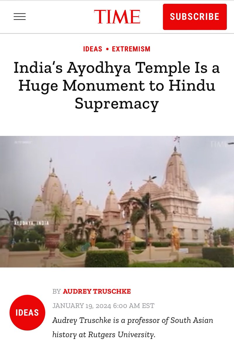 She called Lord Rama a “pig” and has been in Pakistan the last week, so no surprise that <a href="/TIME/">TIME</a> would carry her delivering the Pakistani perspective to #RamJanmbhoomiMandir.

If you want to read a historically grounded view, might try hinduamerican.org/issues/ram-jan…