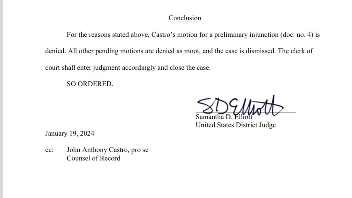 BehizyTweets's tweet photo. BREAKING: While Trump is speaking in New Hampshire, a judge has dismissed a lawsuit seeking to remove him from the ballot

He can't stop WINNING https://t.co/8hM235a8Bt