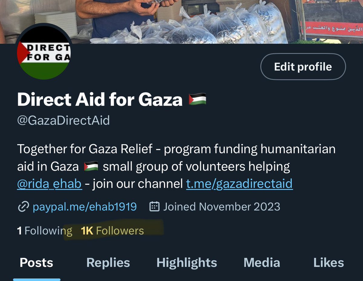 GazaDirectAid's tweet image. WOW

Thank you all so much, this account has grown so much in the last couple weeks and Ehab has been able to initiate so many projects to help the Gazan people ❤️ you all are amazing

Let’s get to 1500!!