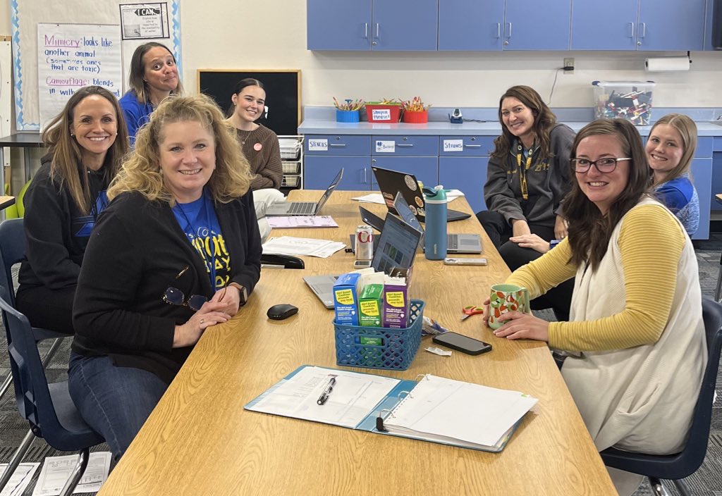 The joy of collaboration!! All smiles from this math vertical articulation Third through sixth grade collaborative teams talking about how they can support ELA essential standards within math. #collective.  <a href="/SolutionTree/">Solution Tree</a> <a href="/JohnHannigan75/">John Hannigan</a> <a href="/Jess_hannigan/">Jessica Hannigan</a>