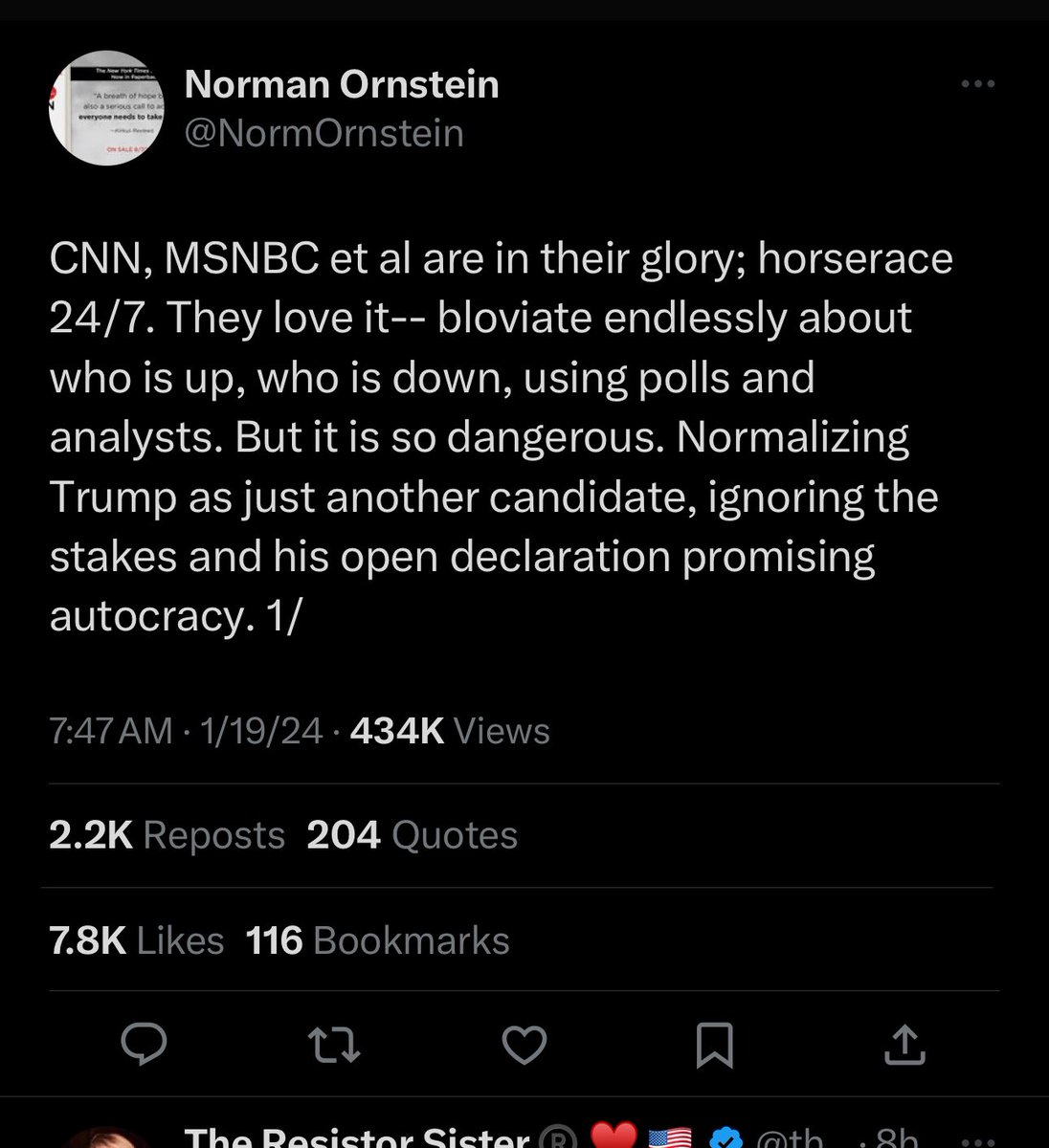 It looks like @NormOrnstein intended to make this a thread but I don’t see any posts after the first one. Is it just me?