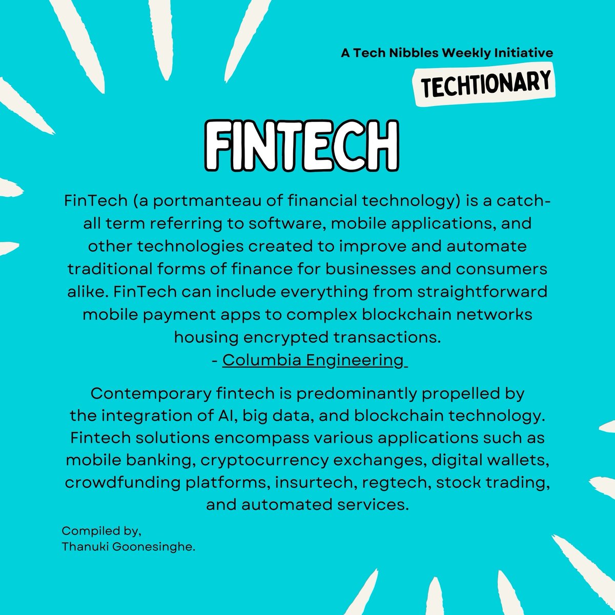 thanuki_g's tweet image. What do you get when you cross finance and technology? 

#Fintech, of course!

But what does it really mean? 

Read my post to find out. 🤓

Level up your vocab, and stay savvy with #Techtionary!