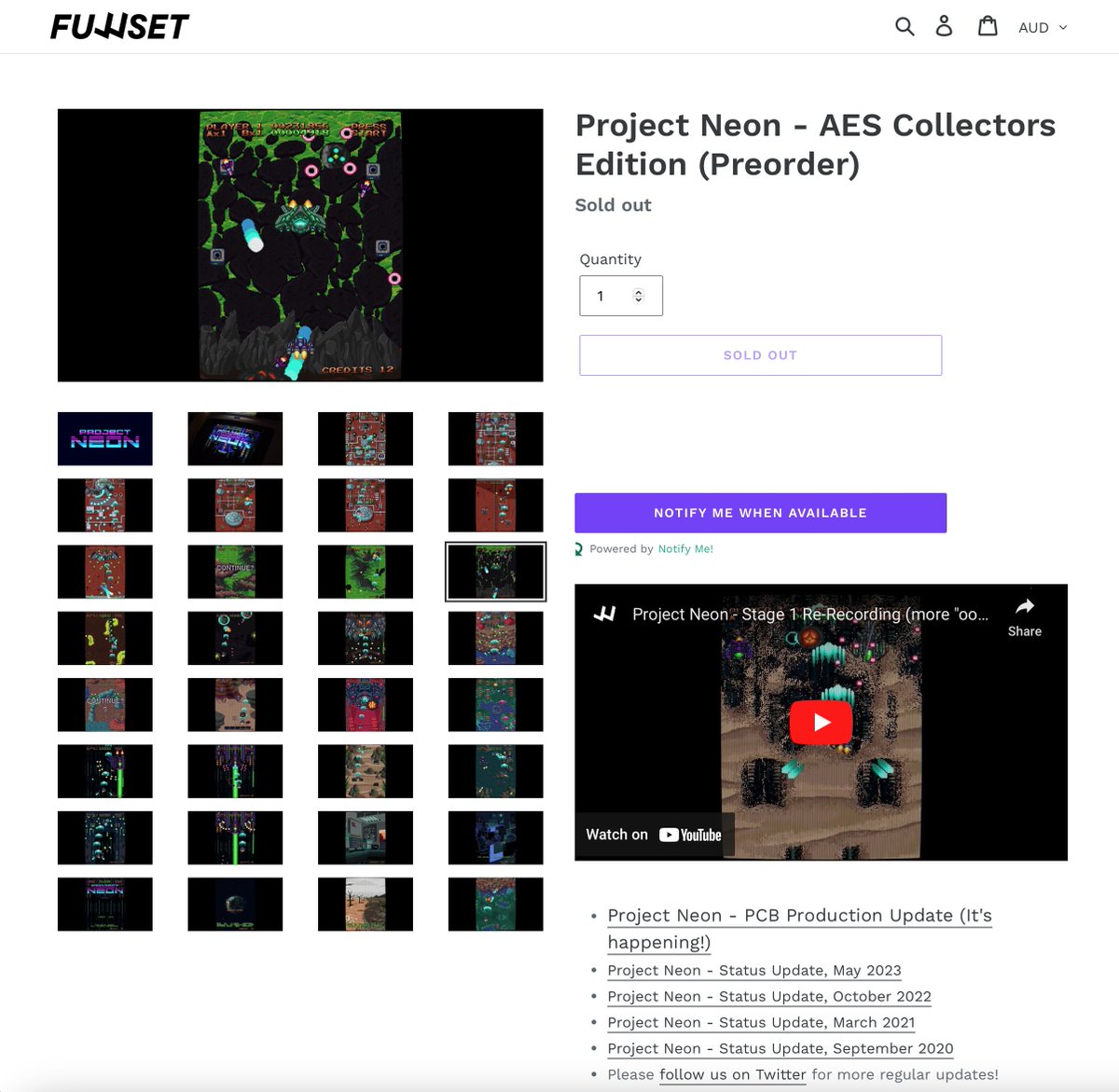 FULLSET_Collect's tweet image. We added &quot;just a couple more shots&quot; 🐝 to fullset.io in preparation for pre-orders (re-)opening in 25 hours.🕗 Also, while the GST timezone was actually a typo, we&apos;ll as well just embrace it now for this and future releases 😋 #neogeo #shmup #preoder
