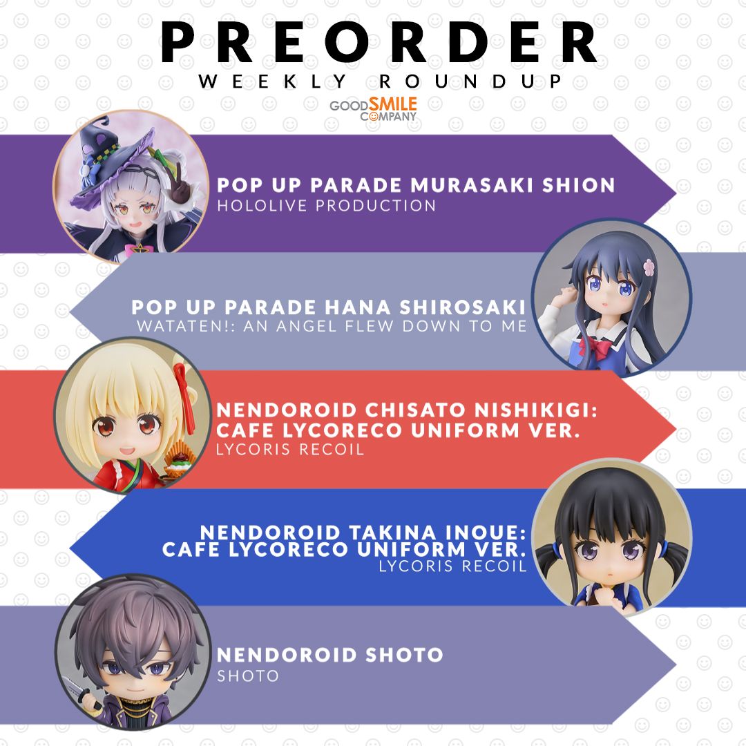 Check out our weekly preorder roundup for new figure announcements! Browse your favorite characters from hololive production & more! Sign up to our email list to never miss a preorder date again! Preorder: s.goodsmile.link/gnf Mailing list:s.goodsmile.link/gng #goodsmile